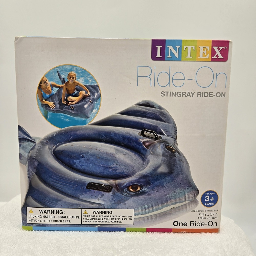 INTEX ~ Stingray Ride-On ~ Pool Inflatable ~ 74" x 57" ~ Float ~ New In Box